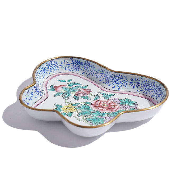 Chinese enameled butterfly shaped pin tray (c. 1950)