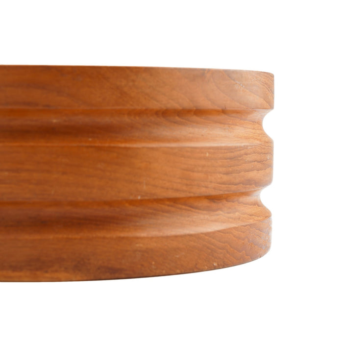 Straight sided Acacia wood bowl with two deep coves (1950)