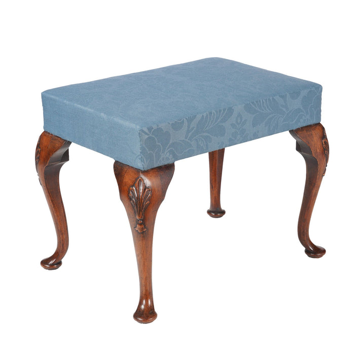 English Queen Anne upholstered stool (c. 1850)