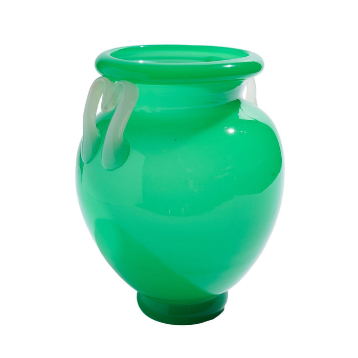 Large jade glass amphora by Steuben (c. 1920)