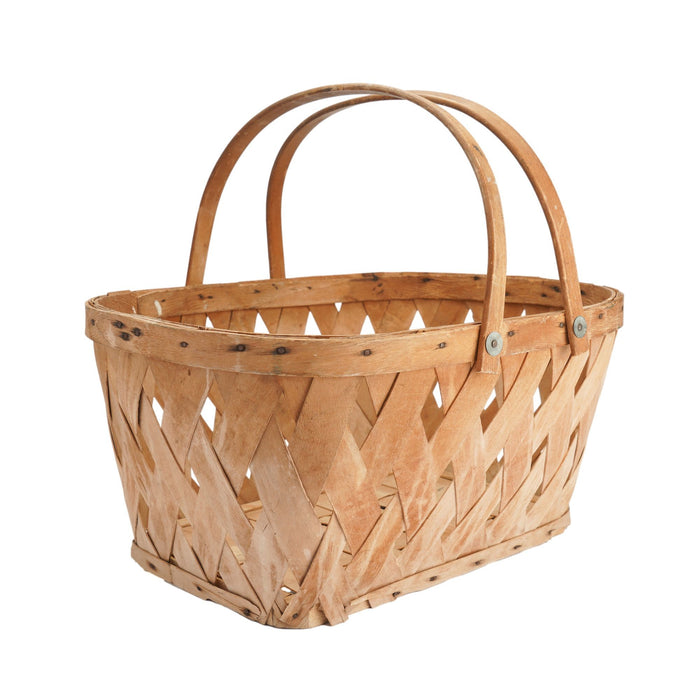 Split oak double handle basket attributed to Longaberger (1920-40)