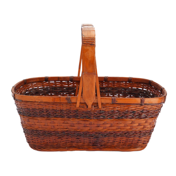 Intricately woven Japanese art basket (1900-50)