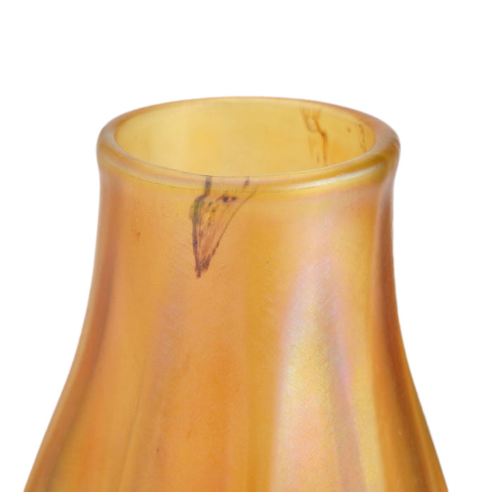 Iridescent gold Favrile glass vase by Louis Comfort Tiffany (1900)
