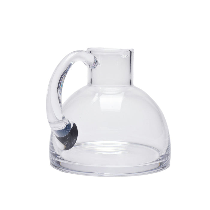 Hemispheric crystal pitcher with applied handle by Sèvres (c. 1970)