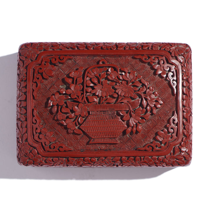 Vintage carved Chinese cinnabar box