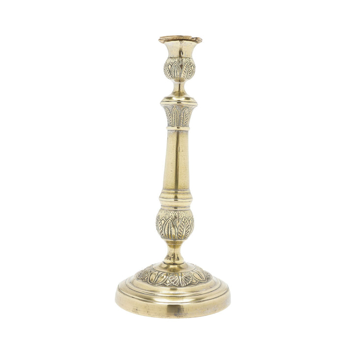 Pair of French Restoration silvered brass candlesticks (c. 1815-30)