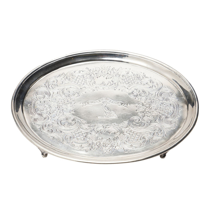 English George III sterling footed salver by Robert Garrard & John Wakelin (c. 1792)