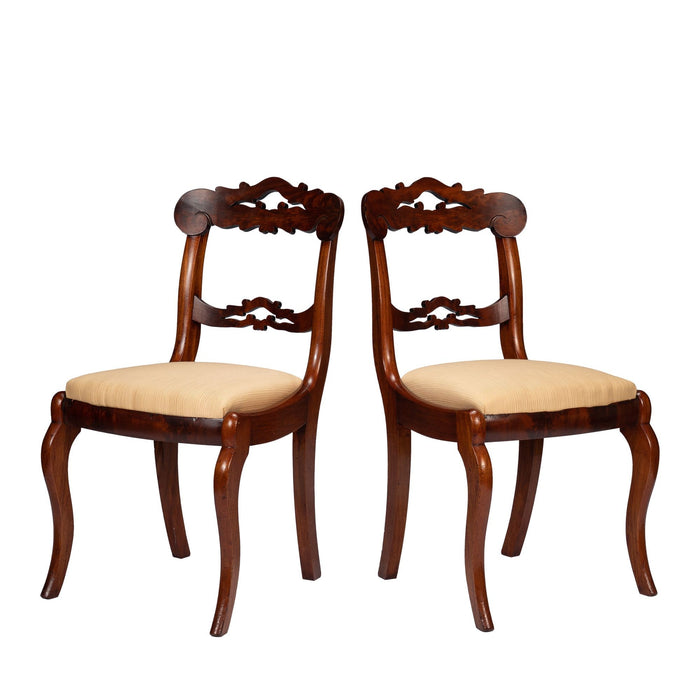 Pair of Boston slip seat mahogany side chairs (c. 1830-45)