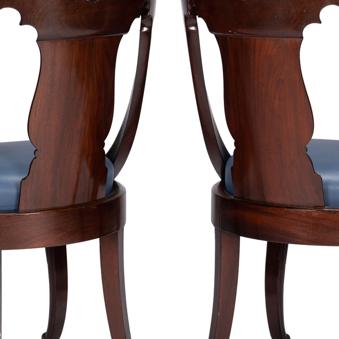Pair of French Charles X gondola chairs (1800-20)