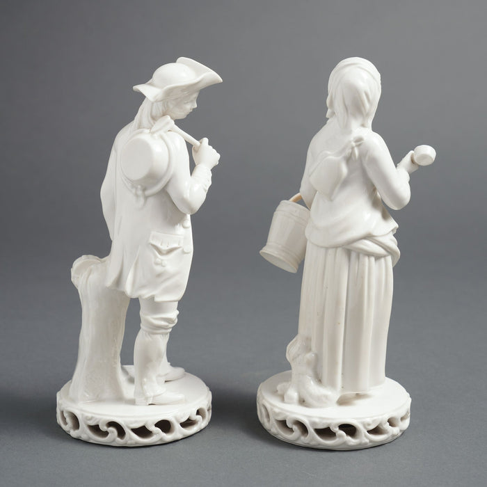 Pair of English Blanc du Chine figures by Stevenson & Hancock (1863-66)