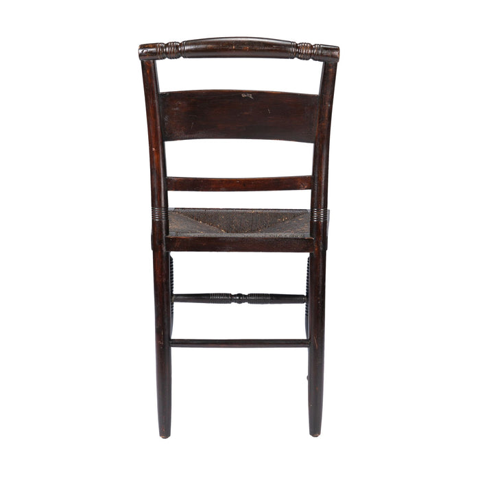 Connecticut Valley Hitchcock rush seat side chair (c. 1820)