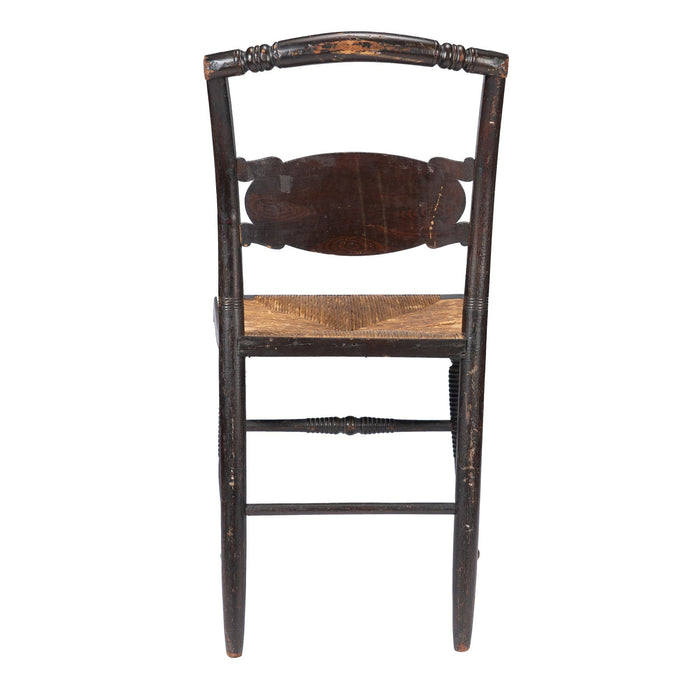 American Hitchcock turtle back rush seat side chair (1830)