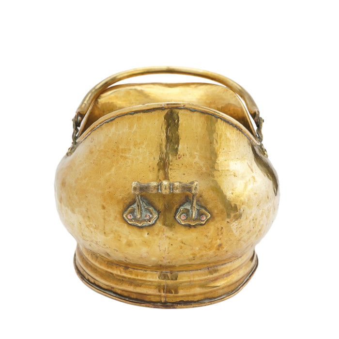 English brass helmet form coal hod (1800's)