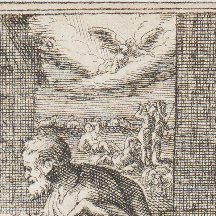 German copperplate engraving of the nativity (1600's)