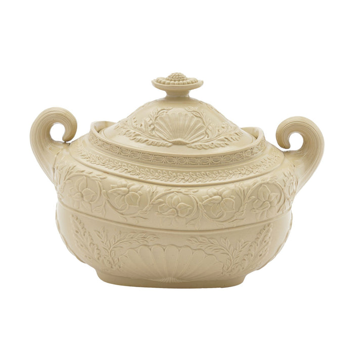 English Stoneware sugar bowl with cover (c. 1830)