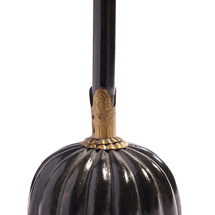 Pair of Japanese black lacquered altar sticks (c. 1800's)