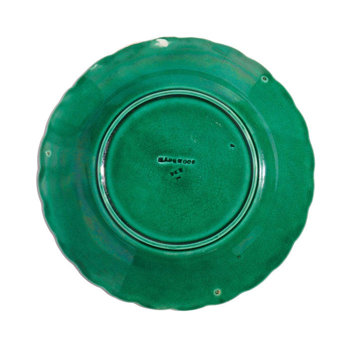 Sunflower green majolica tea plate by Wedgwood (c. 1850)