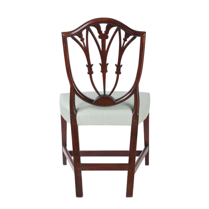 English or Scottish Hepplewhite mahogany shield back side chair (c. 1780)