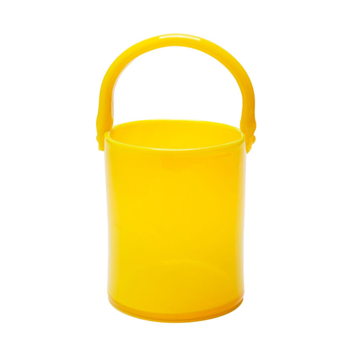 Blown yellow opaline glass pail (c. 1950)