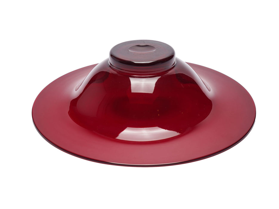 Selenium red blown glass center bowl by Steuben (c. 1930)