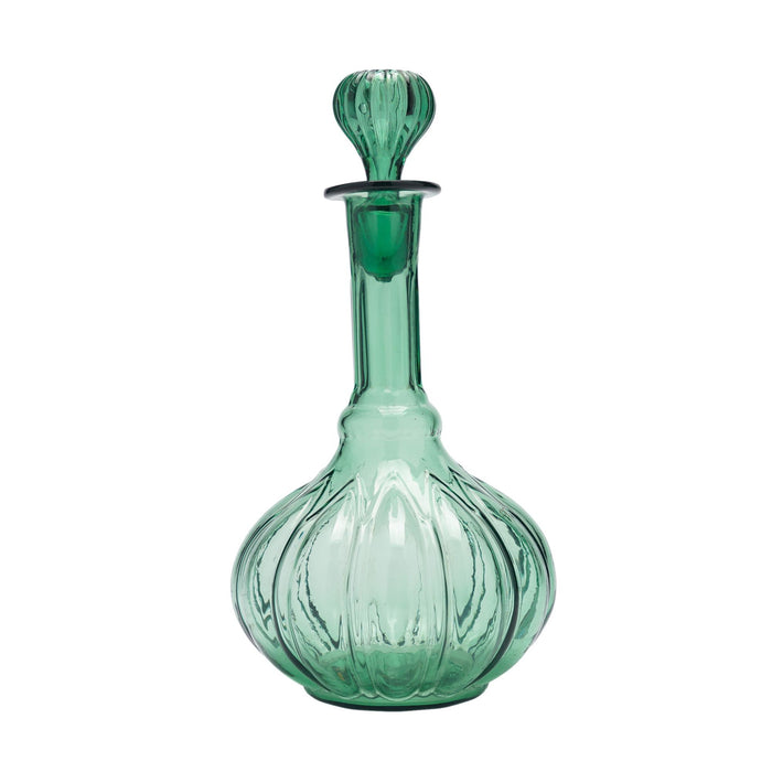 English mold blown green glass decanter (c. 1840)