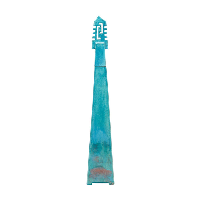 Turquoise glazed studio ceramic two part obelisk (c. 1950)