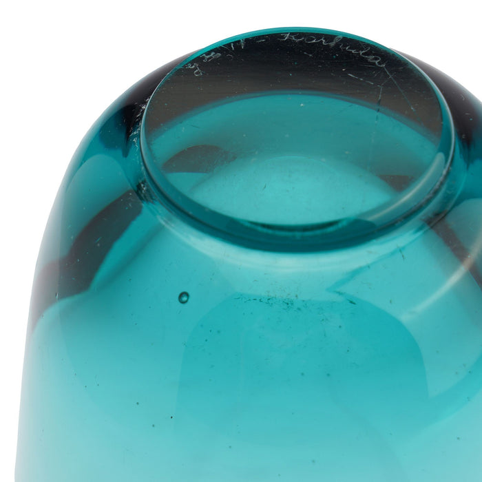 Karhula blue-green blown art glass vase (1940's)