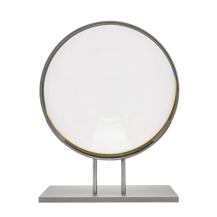 Ground & Polished Convex Glass Lens Mounted On A Custom Stand