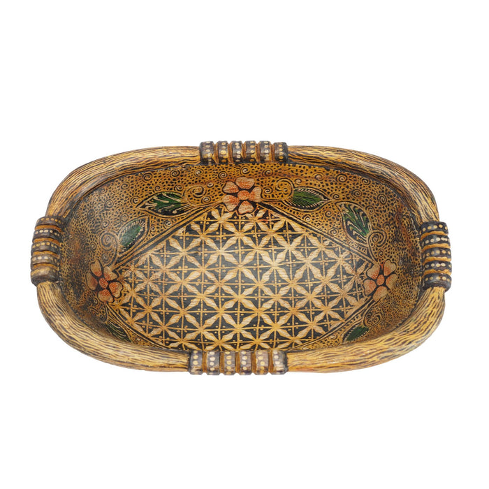 Indonesian painted palmwood bowl (1950-2000)