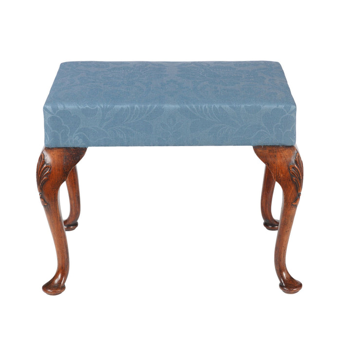 English Queen Anne upholstered stool (c. 1850)