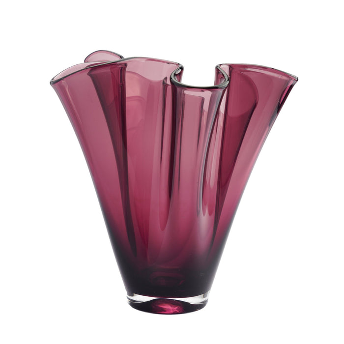 Italian blown and cased amethyst glass handkerchief vase (1950's)
