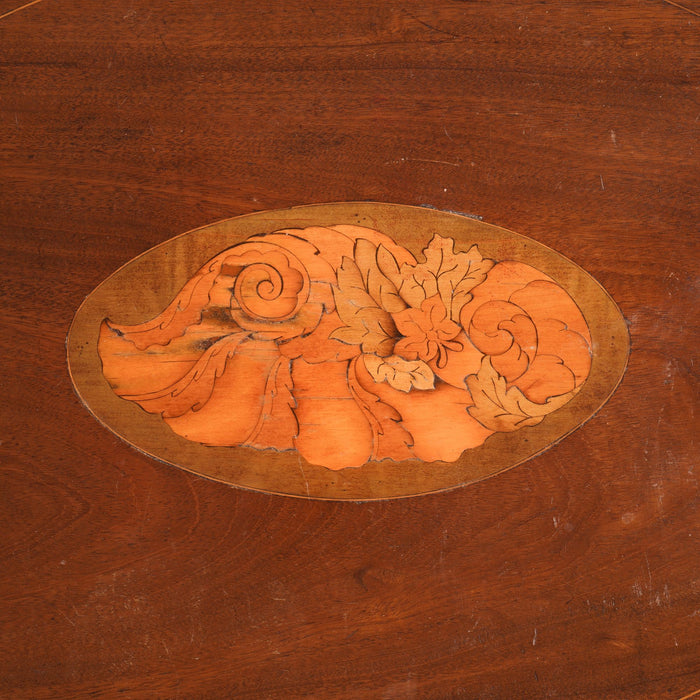 English inlaid serving tray with brass handles (c. 1800's)