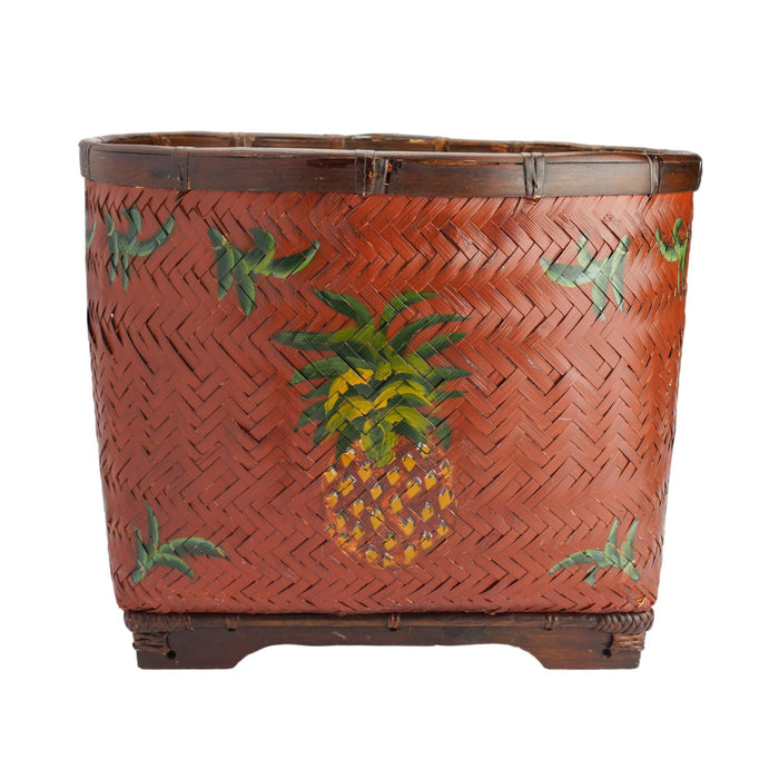 Indonesian woven & painted bamboo basket (1950's)