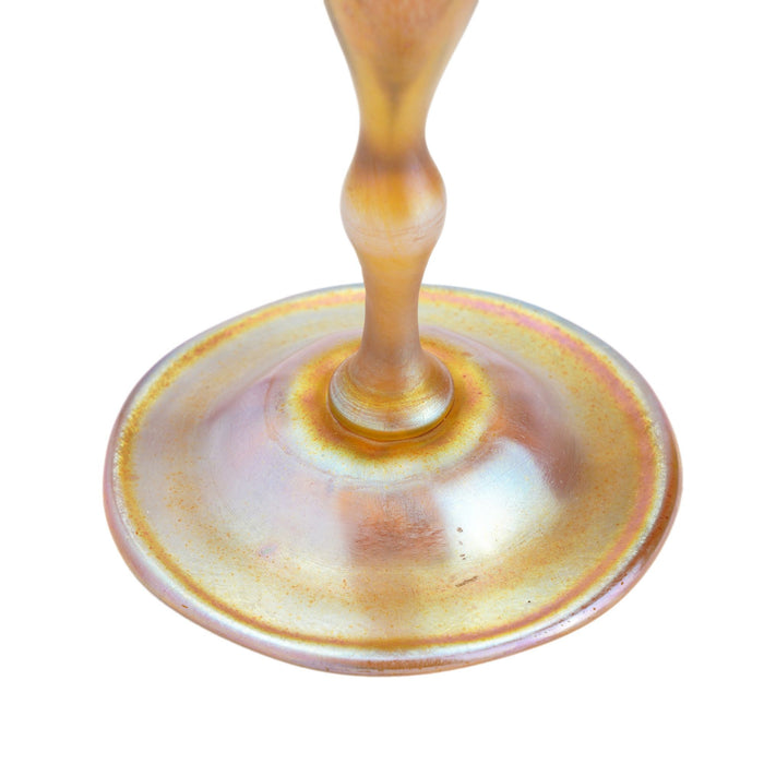 Gold Favrile trumpet vase by Louis Comfort Tiffany (1900)