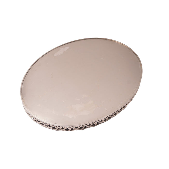 Vintage oval pewter hollowware gallery tray (1960-70)
