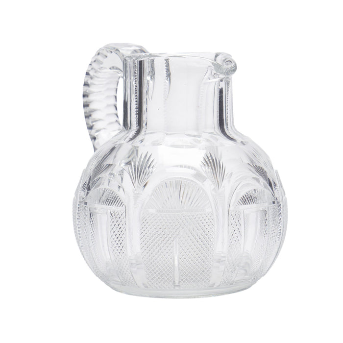 English Georgian blown and cut glass water or whiskey jug (c. 1830)