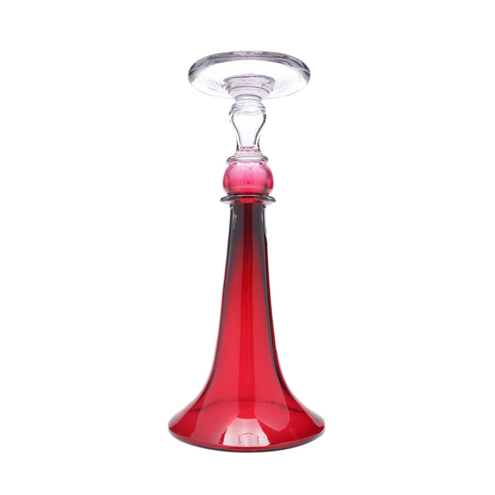 Large English trumpet form cranberry glass vase (c. 1850-1900)