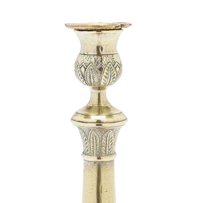 Pair of French Restoration silvered brass candlesticks (c. 1815-30)