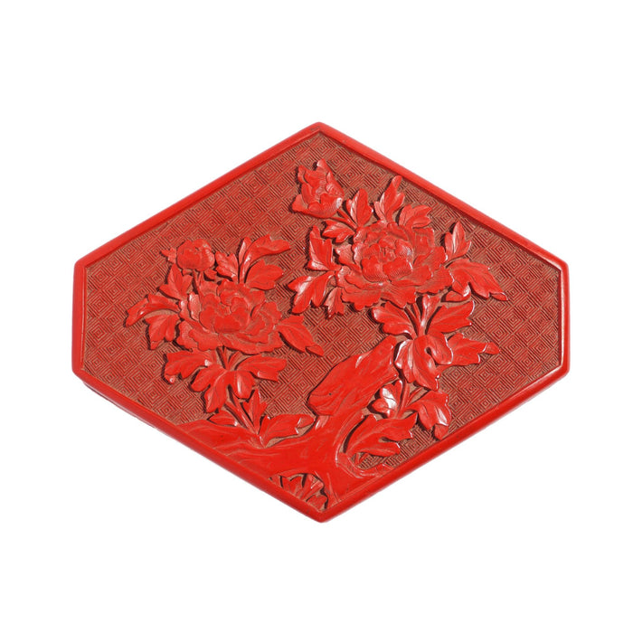 Chinese hexagonal cinnabar box, c. 1900's