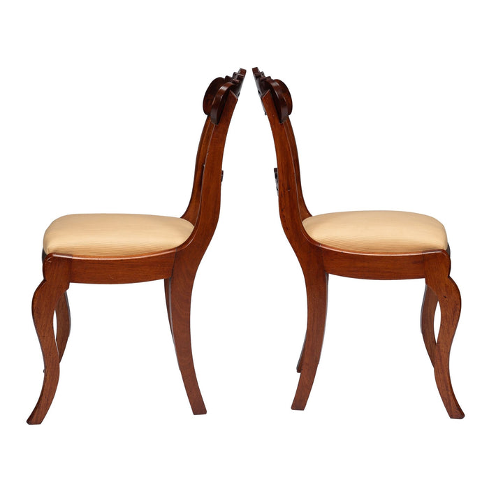 Pair of Boston slip seat mahogany side chairs (c. 1830-45)