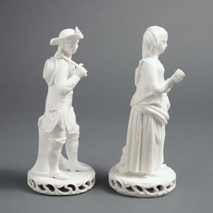 Pair of English Blanc du Chine figures by Stevenson & Hancock (1863-66)