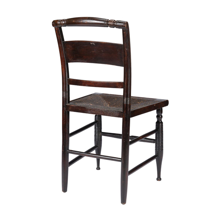 Connecticut Valley Hitchcock rush seat side chair (c. 1820)