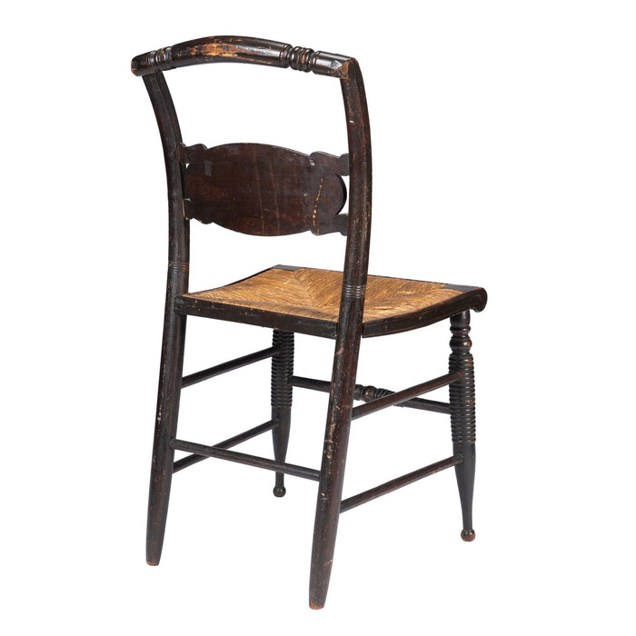 American Hitchcock turtle back rush seat side chair (1830)