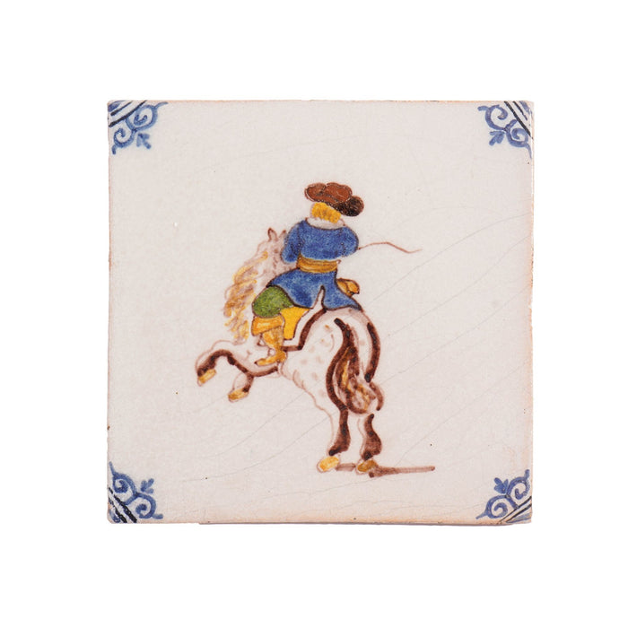 Set of 6 Old Dutch Hand Painted Delft Tiles by Royal Tichelaar Makkum, c. 1880