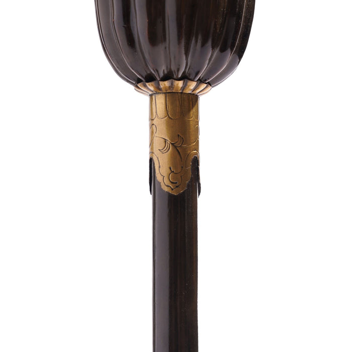 Pair of Japanese black lacquered altar sticks (c. 1800's)