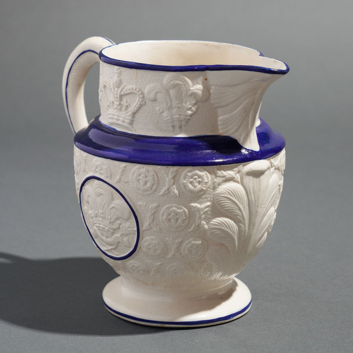 Staffordshire pitcher commemorating the coronation of George IV (1821)