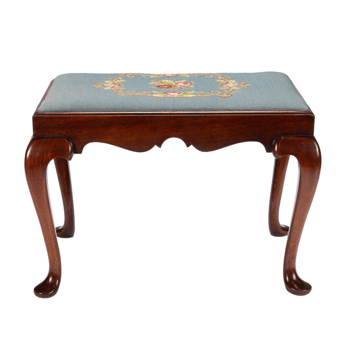 American Queen Anne style slip seat mahogany stool (1900-50)