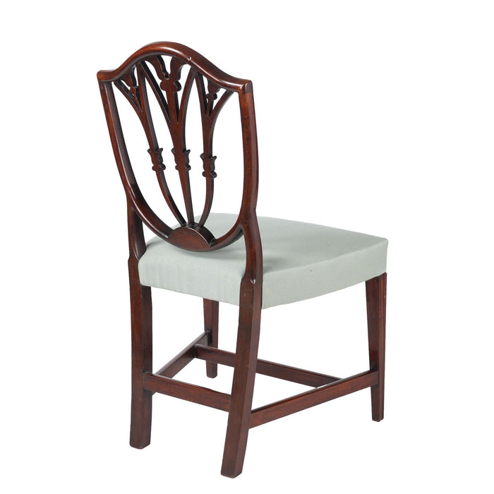 English or Scottish Hepplewhite mahogany shield back side chair (c. 1780)