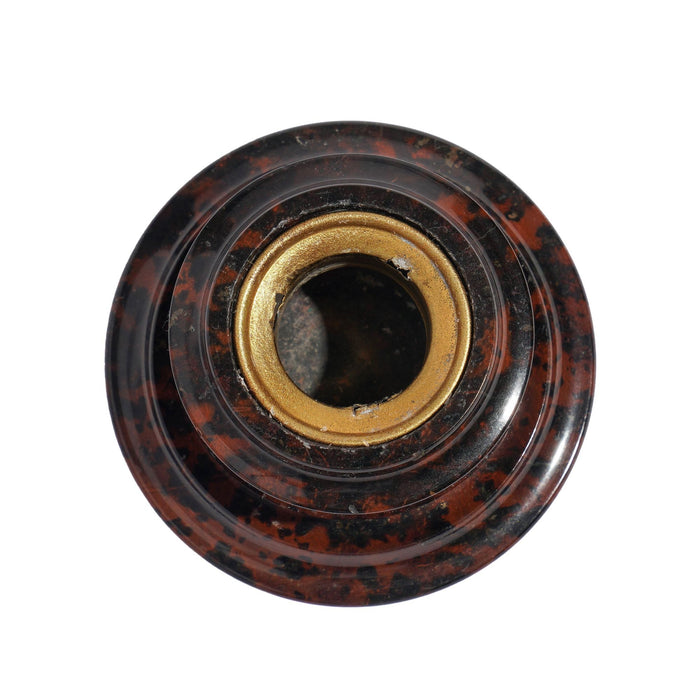 Cornish circular open top serpentine stone inkwell (c. 1800's)