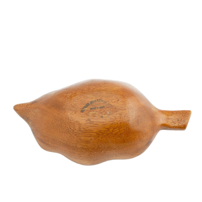 Monkey pod leaf carved bowl (1950's)